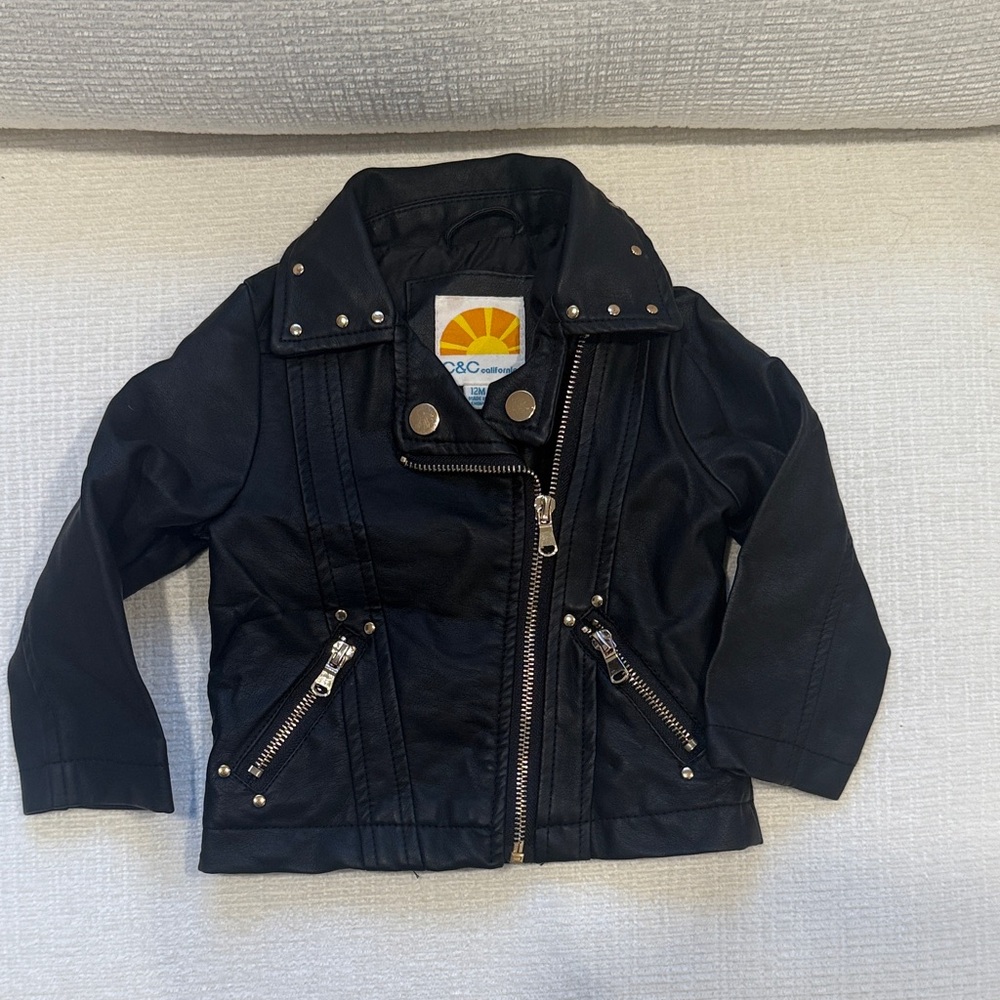 Faux Leather Unicorn Moto Jacket